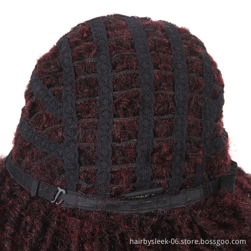 14 Inch Soft Short Synthetic Wigs For Black Women 14"Inch High Temperature Fiber Dreadlock Ombre Burg Crochet Twist Hair